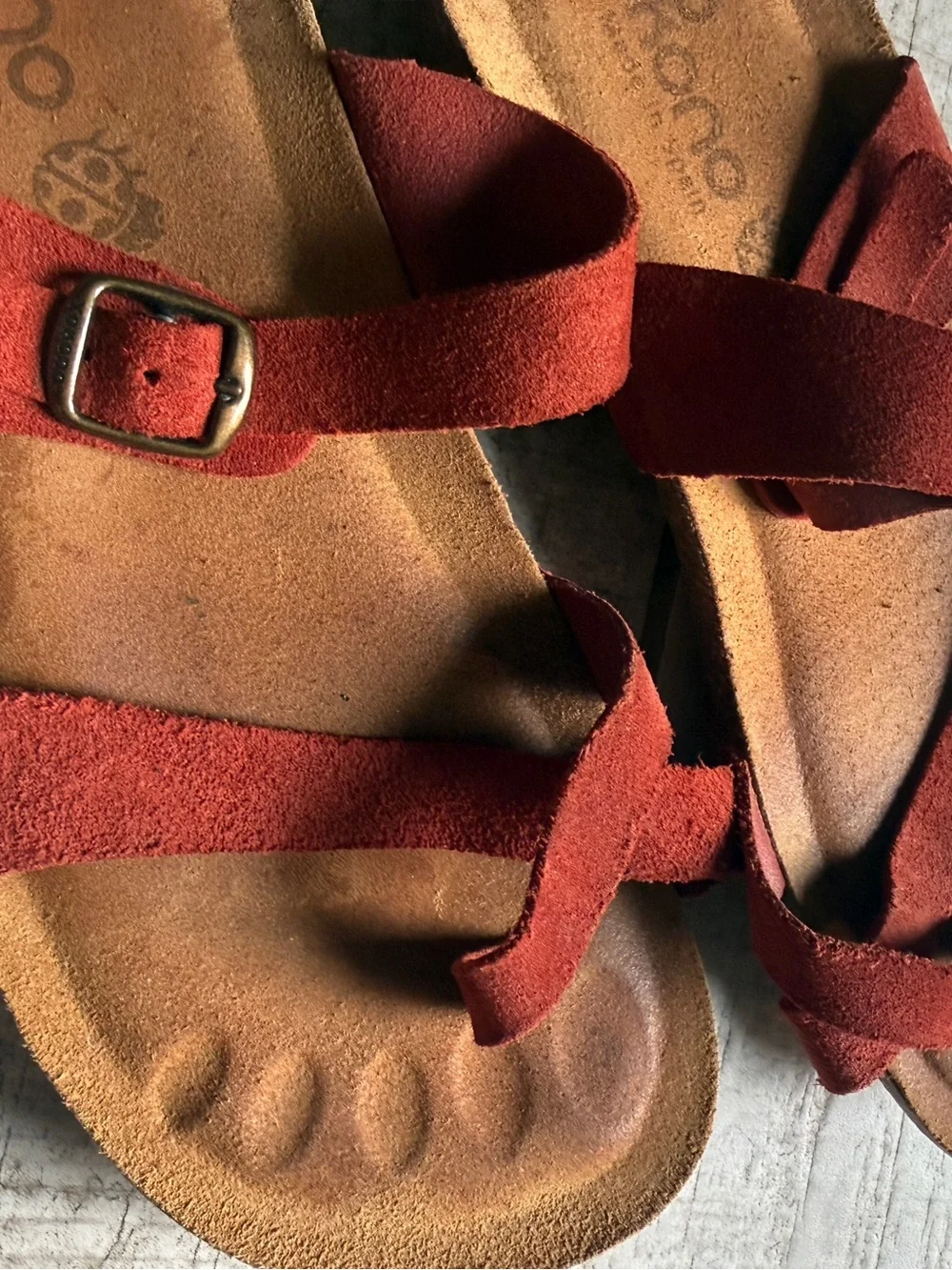 Yokono Red Leather Strappy Sandals